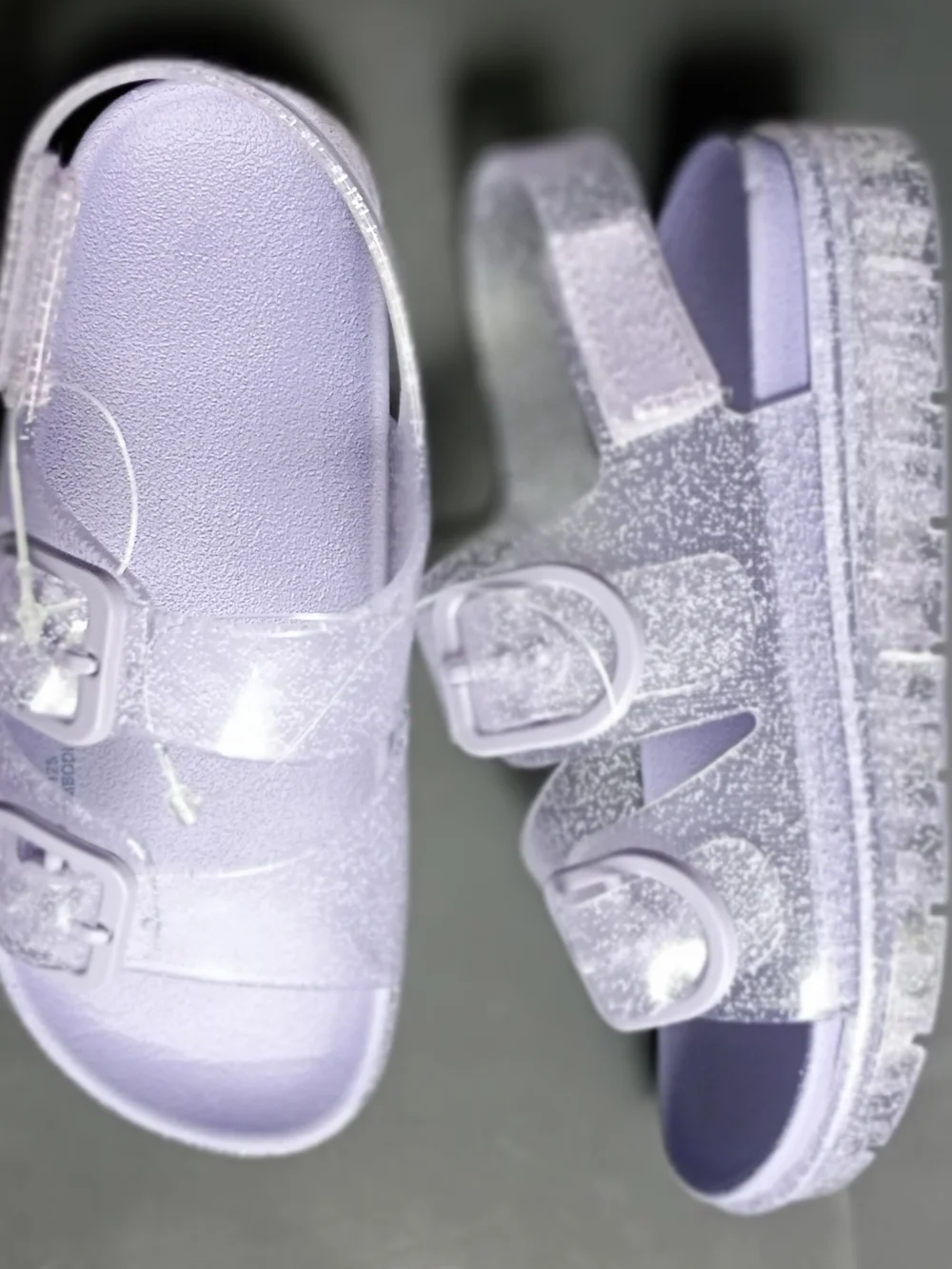wonder nation Lavender Glitter Double-Buckle Sandals